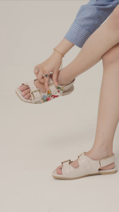 Dianable x Nabila Ishma - Flea Cream Flat Sandals Wanita