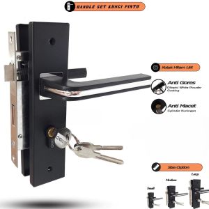 Handle set kunci pintu rumah 1 pintu ukuran tanggung || handle ongkel pintu rumah 1 pintu pintu rumah / kamar / kantor
