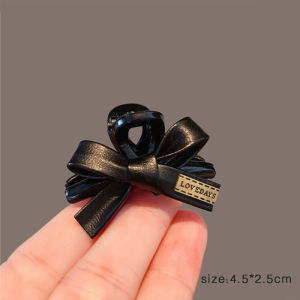 Small Size Leather Butterfly Knot Hair Clip Half Updo Transition Period Hair Card Side Hair Quantity Short Permed Fresh Outburst