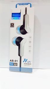 Handsfree Headset + Mic AB-01 Stereo Earphone  Sound Hi-Fi Extra Bass Kabel Jack 35mm Universal