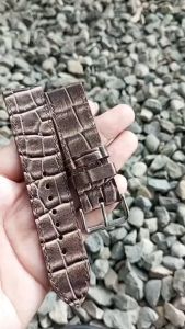 Tali Jam Tangan Kulit Sapi Motif Croco Coklat Uk20mm TJ31123 Garansi 1 Tahun
