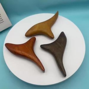 Natural Sandalwood Massage Stick Triangular Bird Claw Design Acupoint Relief Tool for Foot Leg Shoulder Use Golden Sandalwood