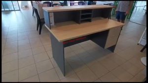 4ft 5ft 6ft Reception Counter Table with Hanging Pedestal / Cashier Counter Table / Receptionist Table / Meja Kaunter