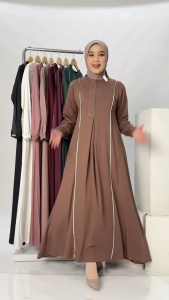 Gamis Rayon Wanita HALIZHA DRESS GRAPE BY NADHEERA LUXURY / Dress Rayon SIMPLE LOOKS MEWAH