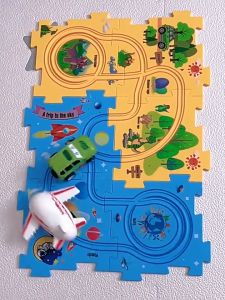 Childrens Educational Assembly Automatic Rail Track Car Toy - DIY Puzzle Electric Car Adventure Toy for Boy - 儿童益智拼装自动轨道车玩具DIY拼图电动小汽车闯关男孩玩具