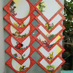 Set 10 tờ Giấy viết thư pháp nhiều mẫu 26cm x 26cm ( giấy quả trám ). Nghiêng giấy bút mực viết thư pháp.