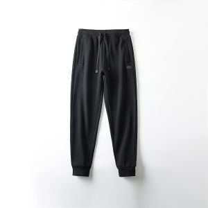 High Quality Airy Cotton Elastic Waist Casual Pants Mens Spring New Style Loose Fit Straight Leg Urban Fashion Trousers