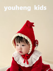 Mũ Bảo Vệ Tai Cho Bé Gái Mũ Elf Dày Dặn Cho Mùa Thu Đông Đèn Lò Xo Màu Đỏ Quần Áo Trẻ Em Phụ Kiện Mũ Trang Phục Trẻ Em