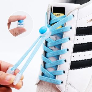 1 Pair Elastic Shoelaces Flat Snap Lock Shoe Laces Without Ties Easy To Install Quick To Put On And Take Off Lazy Shoes Lace