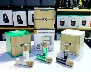 YS-213 Wireless Microphone Bluetooth Speaker Portable Stereo Home Party KTV Equipment Audio