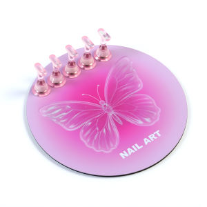 Nail Holder for Painting Nails Heart Nail Stand for Press ons/Nail Display&Practice 2In1 Mixing Color Drawing Pallet Nail Suppli