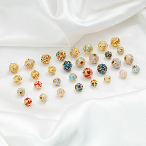 18K Gold Plated Copper Enamel Beads DIY Handmade Jewelry Accessories for Bracelets Necklaces Earrings Fashion Accessories