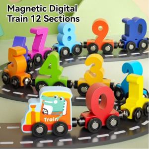 Magnetic Digital Train Childrens Hand-eye Coordination Intelligence Early Education Digital Enligh Teducation Toys