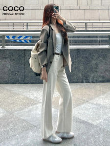 American Retro High Waist Straight Leg Jeans Womens White Slimming Drapey Narrow Version Wide Leg Long Trousers Autumn New Arrival