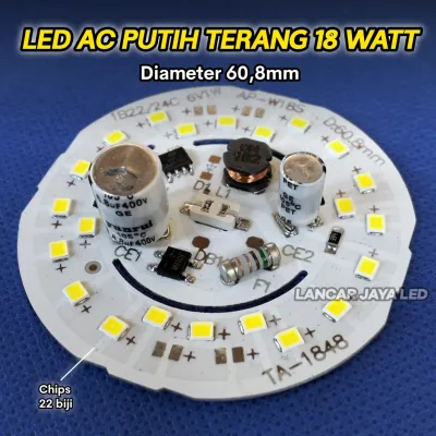 LED AC PUTIH TERANG 18W (TA) Lancar Jaya Led