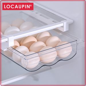 Locaupin Refrigerator Egg Holder Fridge Egg Drawer Organizer Egg Holder Tray Egg Container Storage Bins Rolling Fits