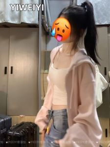 YIWEIYI | Loose Fit Casual Hooded Zip-up Sweater