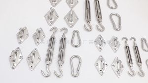 🌞 Sun Shade Sail Hardware Kit 304 Stainless Steel Hook M6 Adjustable Mounting Hanging Installation Turnbuckles Hook  Aksesori Perkakasan Layar Teduh Matahari