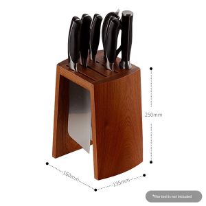 Knife Holder Storage Toolframe Acacia Mangium Kitchen Knife Holder Kitchen Knife Rack Transparent Solid Wood Knife Holder Chopping Board Rack