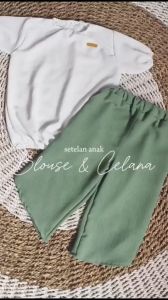 Setelan Anak Wanita Korean Style 3-10 Tahun / Setelan Anak Blouse dan Celana Kulot Crinkle Airflow