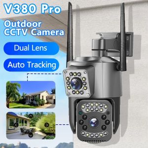 V380 Pro CCTV Camera Wifi Connect 360 Dual lens Outdoor CCTV Camera Waterproof 8MP HD Dual Screens auto tracking night vision
