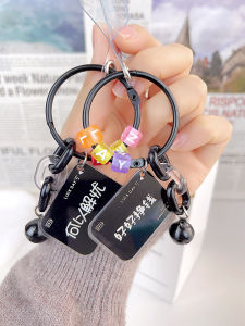 Universal Acrylic Phone Case Accessory Creative Hanging Ring Personalized Text Earphone Keychain Bag Pendant Anti-fall New Men Women Bookbag Hanging Rope