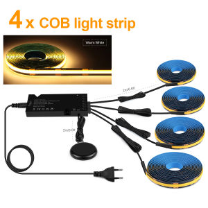 Grille Wood Wall Black COB LED Strip Touch Switch Decoration Lights for CabinetCeilingCurtain Birthday Party Atmosphere Lamp