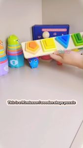 Montessori Wooden Sorting Stacking Toys for Baby Puzzle Educational Toys Preschool Gift
