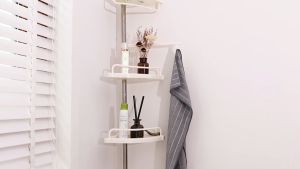 ชั้นวางเข้ามุม 4 ชั้น ชั้นเข้ามุม แบบปรับระดับได้ ขนาด 1.00 - 2.60 ม.ไม่ต้องเจาะยึด ( มีคลิปวิธีประกอบในหน้าสินค้า )