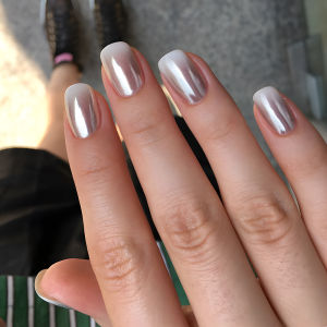 Medium Long Fake Nails for Women Girls Holographic Plated Gradient Blue Green Purple Square Almond Tips Press On False Nail Art