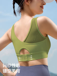 High Intensity Sports Bra Women Running Anti Shock Gathered Fitness Gym Vest Back Beauty Yoga Top High Support Nylon Mesh