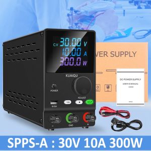 【COD】KUAIQU DC Power Supply Lab Adjustable Encoder 30V 10A 300W Voltage Regulator ON OFF Current Preset 60V5A USB Power Source Color Display
