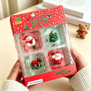 Schylling | Christmas NEEDOH Mini 4-pack Set Nice Cube Stress Relief Squishy Cube Anti-Anxiety Squeeze Object Blind Box Holiday Gifts Set