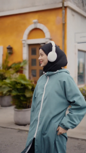 Hijacket Glide Jaket sporty parasut Wanita - hoodie panjang jaket muslimah Kekinian Olahraga Pakaian Outer