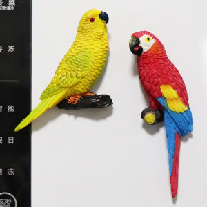 Modern Simple Creative 3D Resin Parrot Refrigerator Magnet Cute Cartoon Fridge Magnet Animal Magnetic Tile Home Decor Accessories
