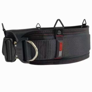 TOOLHUWEI Heavy Duty Tool Belt Quick Lock Metal Buckle Thickened Widened Adjustable Working Belt Waist Support Construction Belt