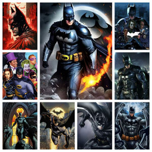 Hot Toys | 2025 New DC ComicsSuperhero Batman Round Mosaic Art Stitch Diamond Painting 5d New Collection Hobby Room Home Garden Decor