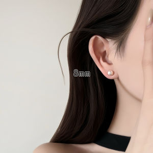 kuina | 999 Pure Silver Akoya Pearl Earrings for Ear Piercing