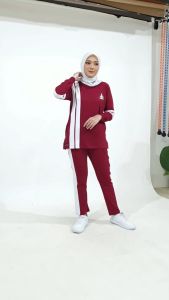 Setelan Baju Olahraga Wanita Muslim Azdari AZR 01 - Oneset Sport Senam Gowes Lari Terbaru