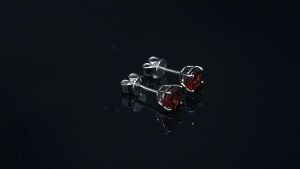 Real 925 Silver Stud Earrings for Women Birrthday Gift GenuineChrome Diopside Garnet Amethyst Peridot Blue Topaz