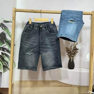 Quần Jean Lửng Cho Bé Trai Từ 22-50Kg Co Giãn Thoải Mái Cào Rách Thời Trang Cho Bé Đi Học Đi Chơi