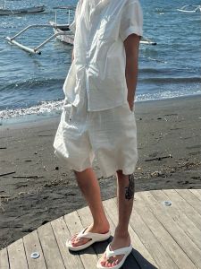 ZHUOCAN | Quần Shorts Linen Thoáng Khí