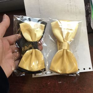 Casual Business Mens Tie Dual Color Light Golden Yellow Butterfly Knot Tie English Gentleman Style Fashion Accessory