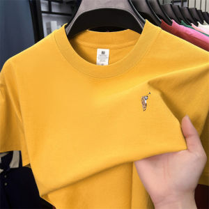 Áo Thun Nam 100% Cotton Thêu Cổ Tròn Chất Liệu Thoáng Khí Tay Ngắn Thương Hiệu Cao Cấp Thời Trang Thoải Mái Thích Hợp Mặc Hàng Ngày