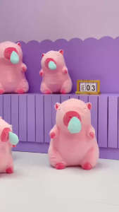Gấu Bông Capybara Capybara hồng chảy nước mũi Siêu Mềm Mịn Mũi Có Thể Rút Ra Vào Được