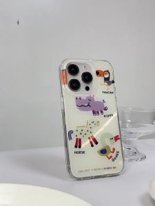 🦢 15Pro Max สัตว์เล็ก น่ารัก การ์ตูน เคสไอโฟน สำหรับ iPhone 15Pro 14 11 12 13 13Pro Max 12Pro 15 กระบวนการสวนสัตว์