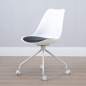 Simple White Home Computer Chair Fashionable Lazy Desk Chair Office Roller Backrest Student Beauty Chair Ergonomic Plastic Chair