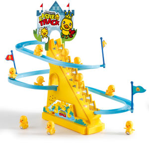 Little Duck Climbing Stairs Cute Baby Electric Singing Toy Kids Interactive Early Education Animal Duck Slide Holiday Gift