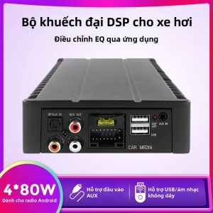 Bộ Xử Lý Âm Thanh Kỹ Thuật Số DSP Cho Ô Tô Amply 4x80W Với USB RCA AUX Điều Chỉnh Bằng Ứng Dụng Android Dây Dẫn 16 Chân Cho Đầu Radio Ô Tô