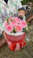 Buket korea bulat/korean round bouquet/buket mawar gaya korea. 